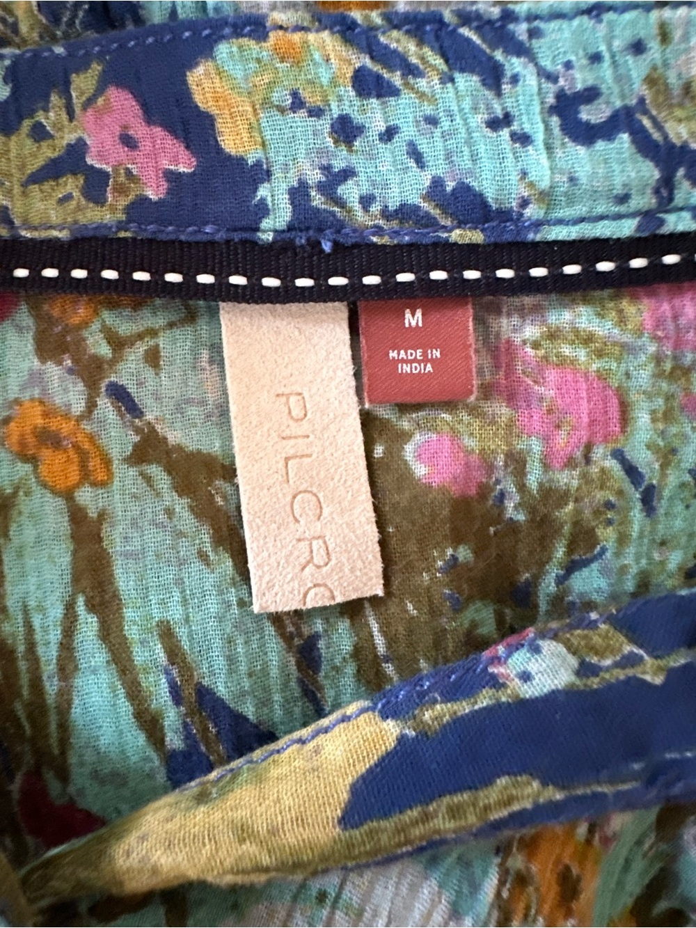 Anthropologie Pilcro Floral Batwing Peasant Blouse 100% Cotton Boho Medium - Picture 10 of 12